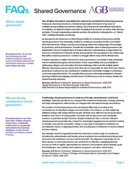 AGB FAQs Shared Governance