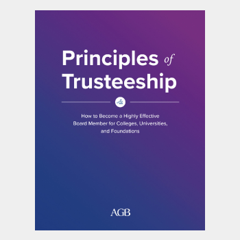 AGB book "Principles of Trusteeship - How to Become a Highly Effective Board Member for Colleges, Universities, and Foundations" from AGB