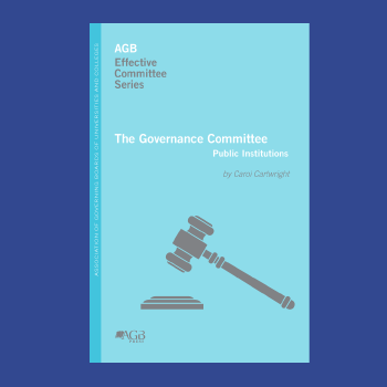 AGB book "The Governance Committee - Independent Institutions" by Carol Cartwright