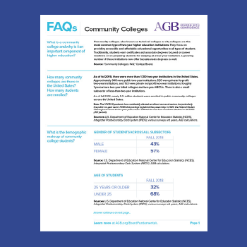 AGB FAQs Community Colleges