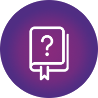 Icon: Book with a question mark.